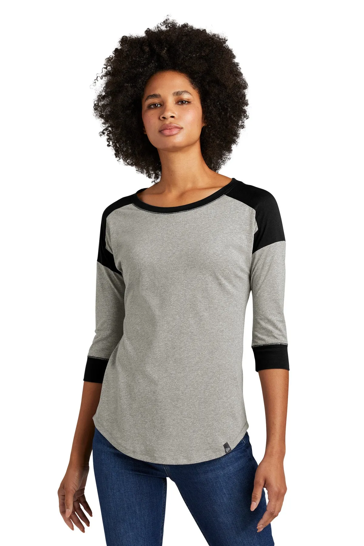 New Era Ladies Heritage Blend 3/4-Sleeve Baseball Raglan Tee. LNEA104