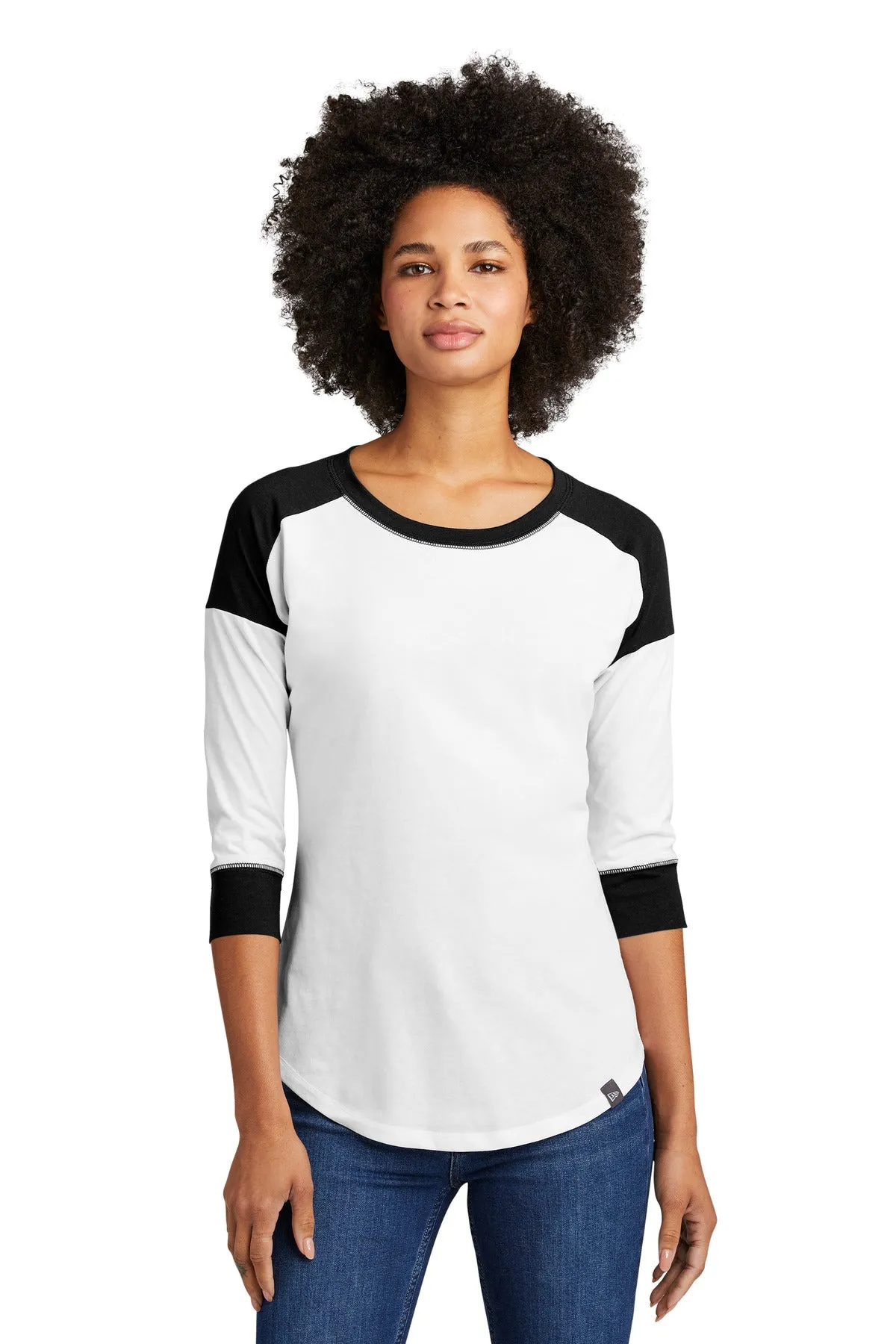 New Era Ladies Heritage Blend 3/4-Sleeve Baseball Raglan Tee. LNEA104