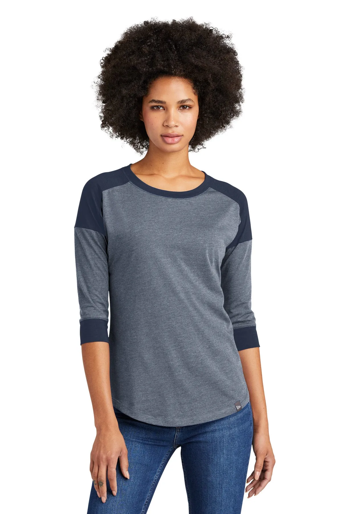 New Era Ladies Heritage Blend 3/4-Sleeve Baseball Raglan Tee. LNEA104