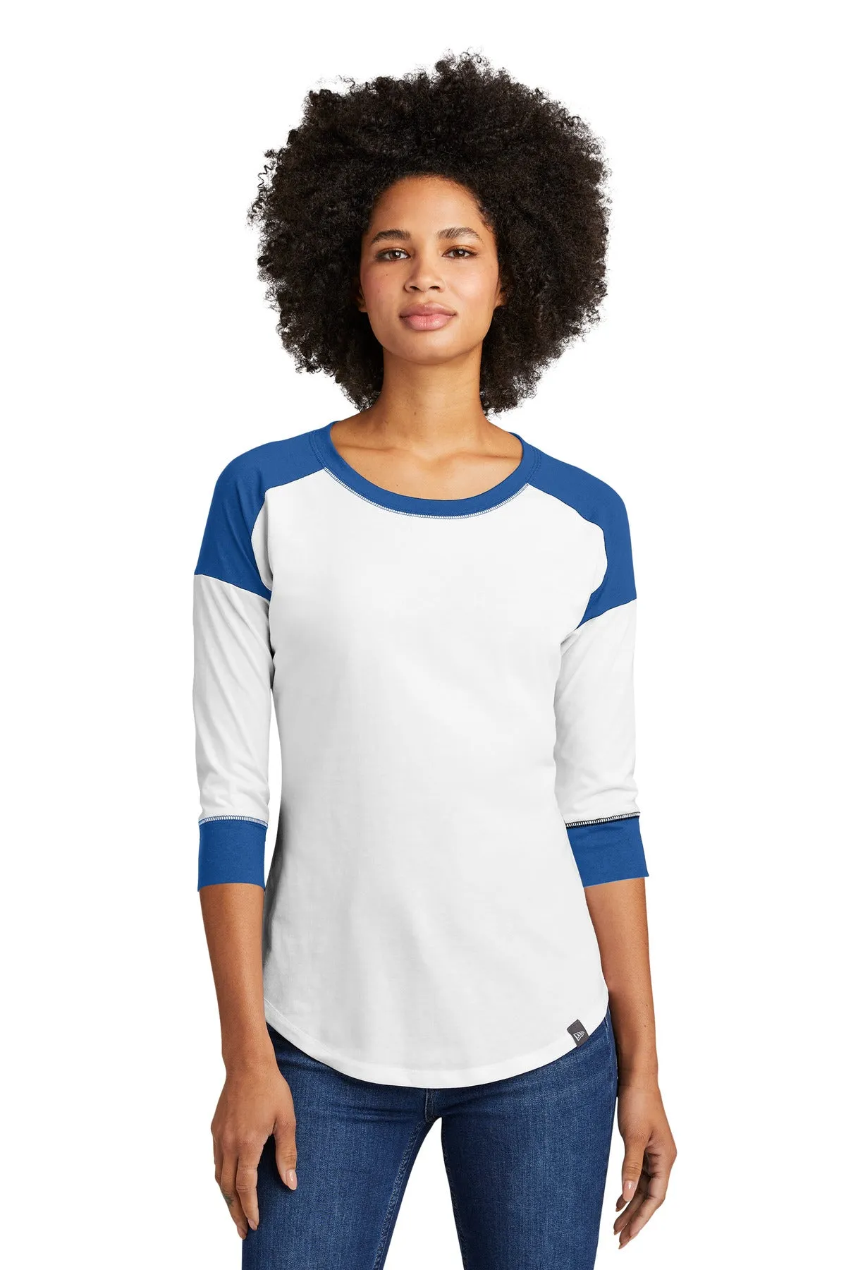 New Era Ladies Heritage Blend 3/4-Sleeve Baseball Raglan Tee. LNEA104