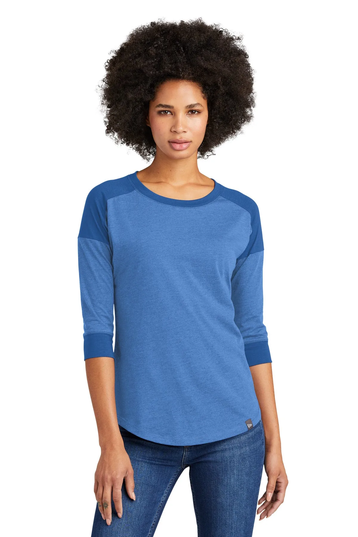 New Era Ladies Heritage Blend 3/4-Sleeve Baseball Raglan Tee. LNEA104