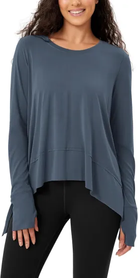 ODODOS Women's Modal Soft Long Sleeve Tee with Thumb Hole Athletic Gym Workout Tops Yoga Shirts