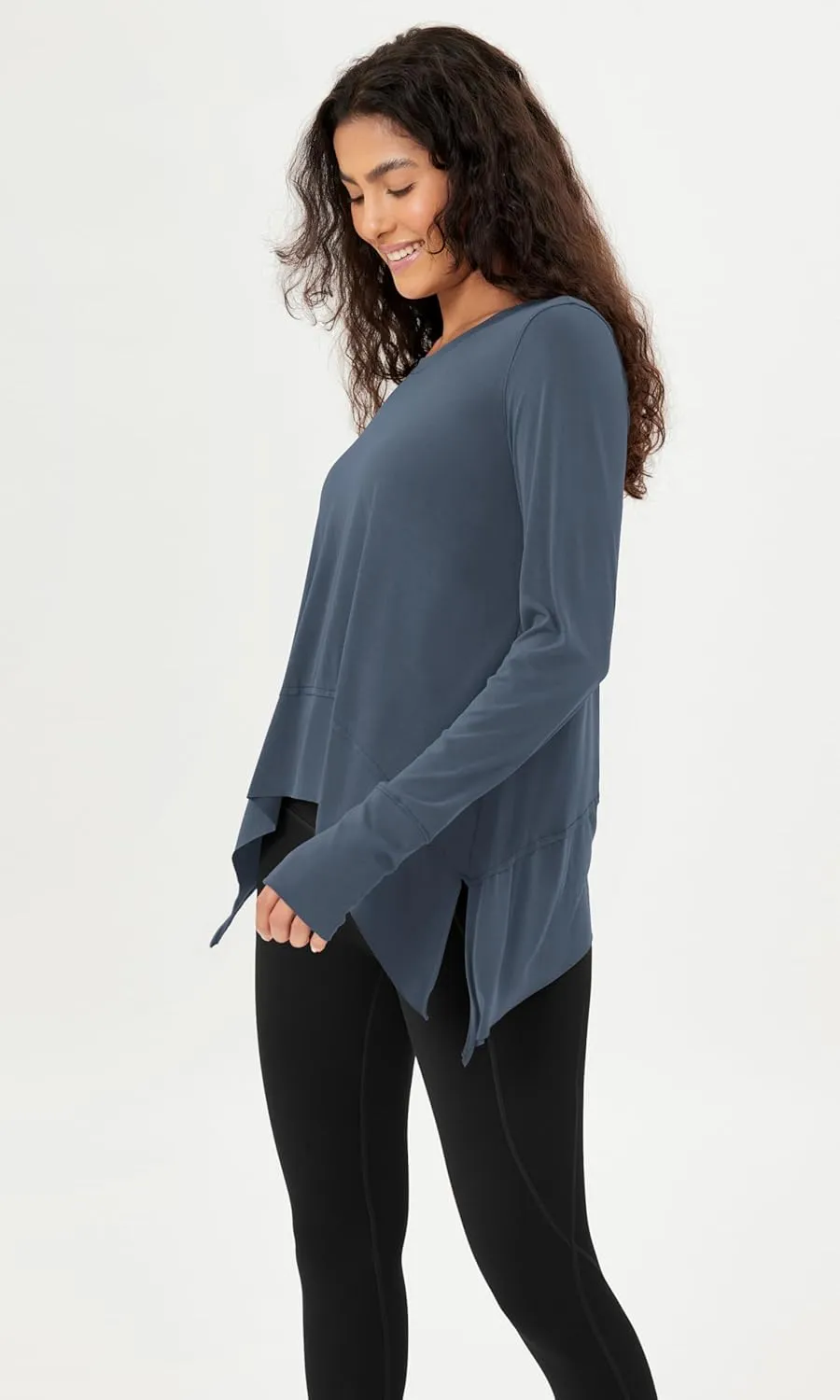 ODODOS Women's Modal Soft Long Sleeve Tee with Thumb Hole Athletic Gym Workout Tops Yoga Shirts