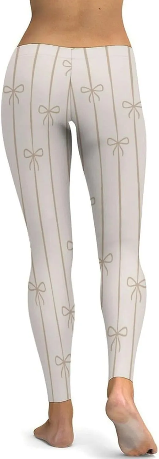 Pastel Colorful Stripes Leggings Workout Leggings for Women Tummy Control
