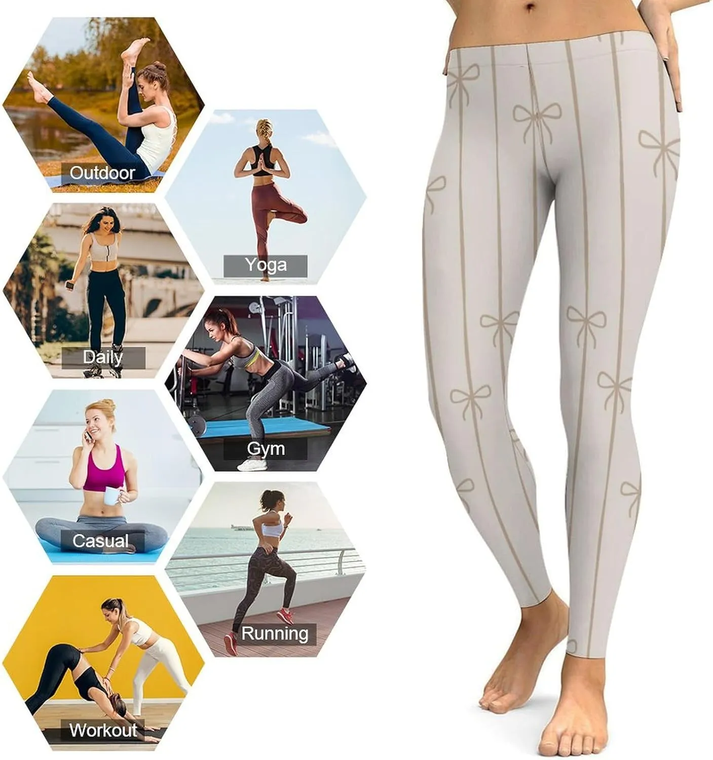 Pastel Colorful Stripes Leggings Workout Leggings for Women Tummy Control