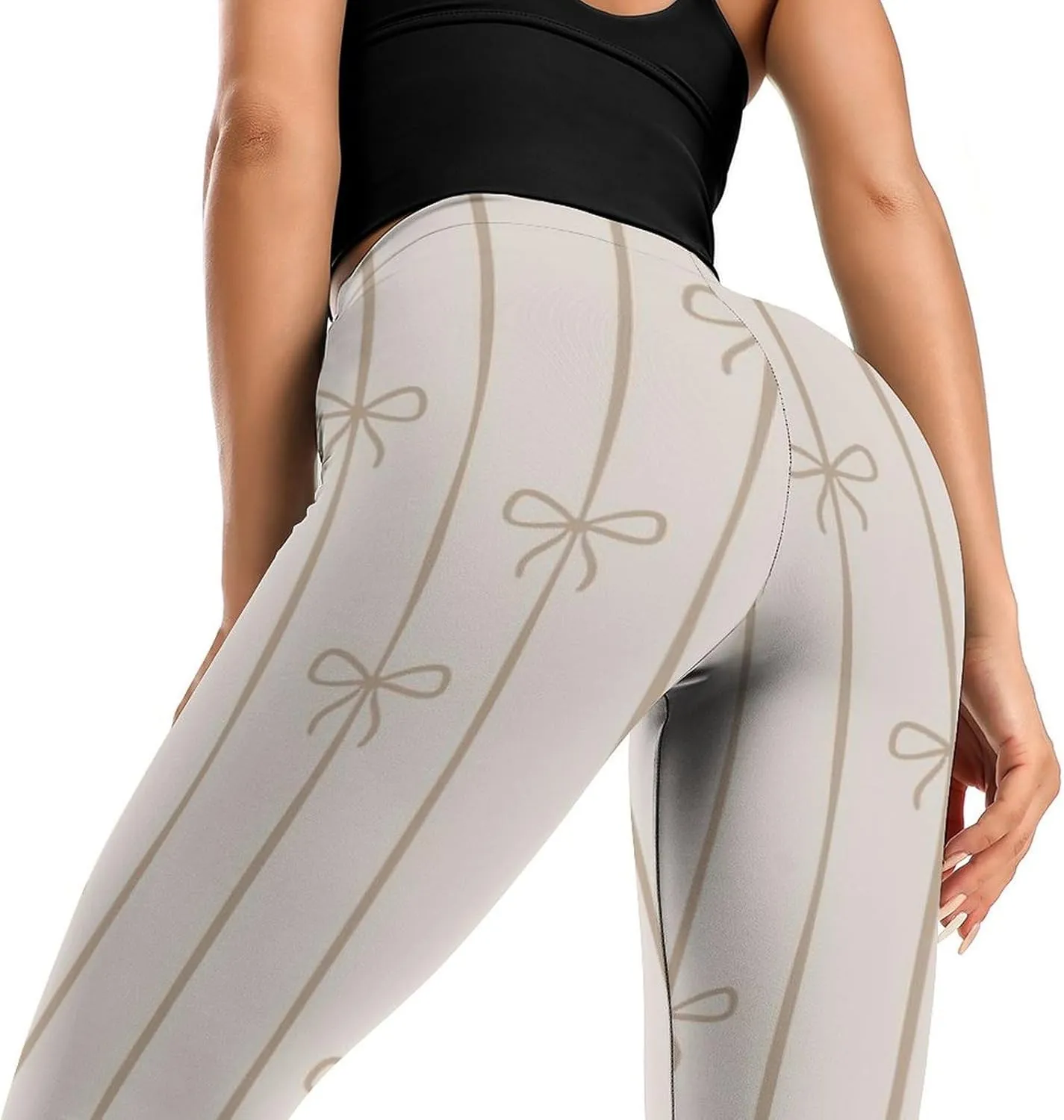 Pastel Colorful Stripes Leggings Workout Leggings for Women Tummy Control