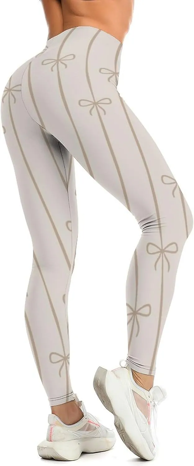 Pastel Colorful Stripes Leggings Workout Leggings for Women Tummy Control