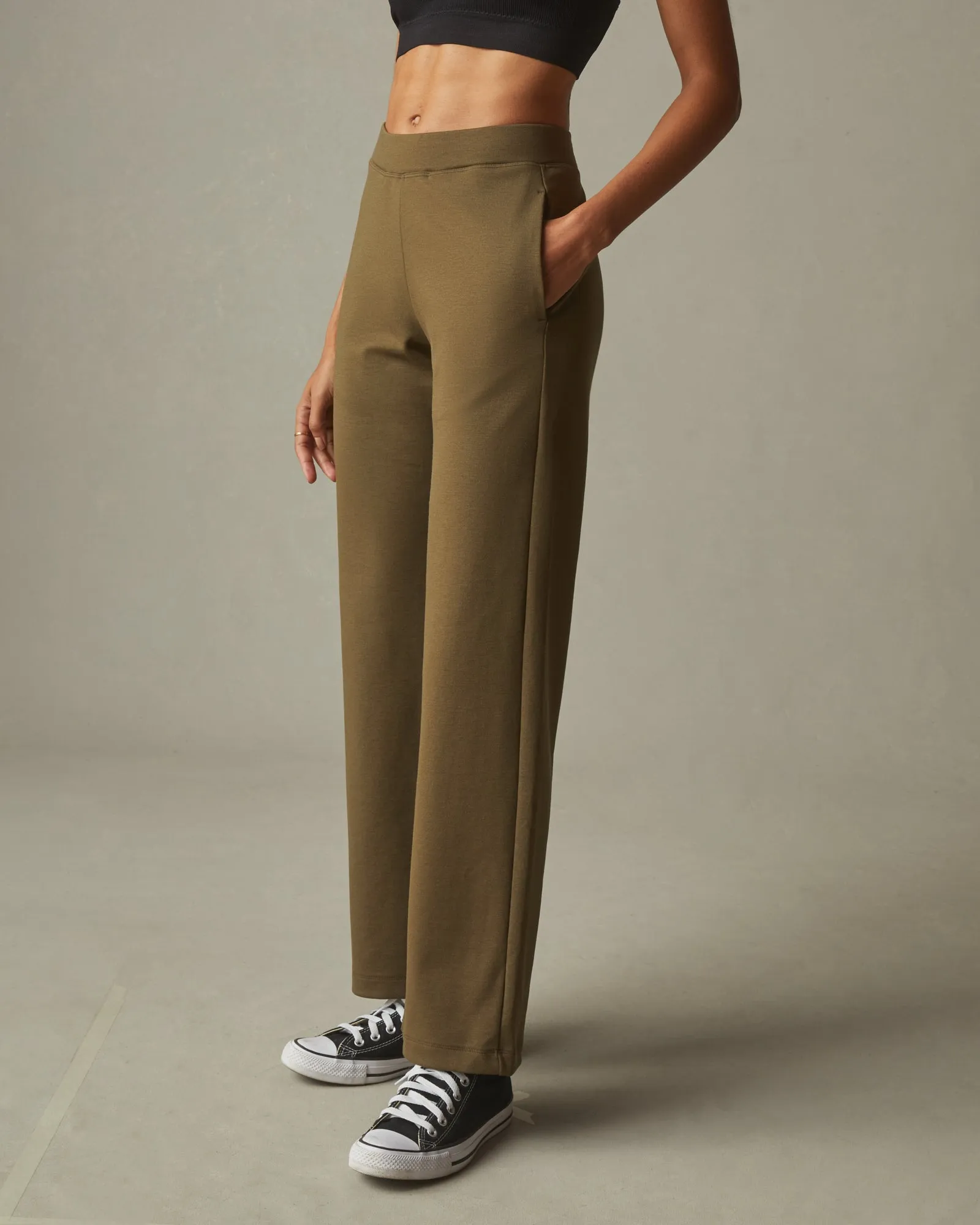 Ponte Straight Pant - Beech