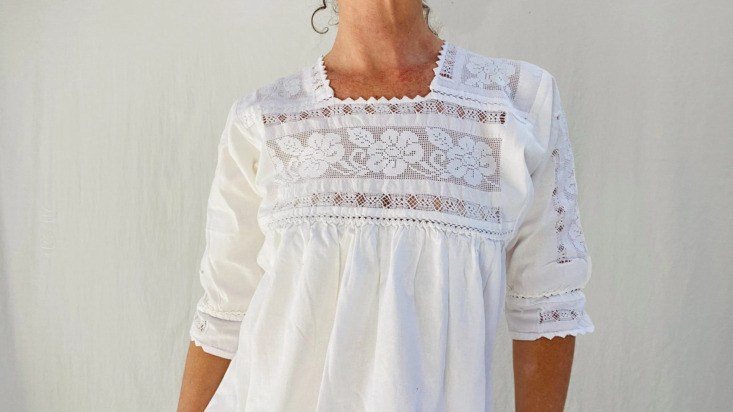 Purepecha Deshilada Blouse. All Cotton. 0085