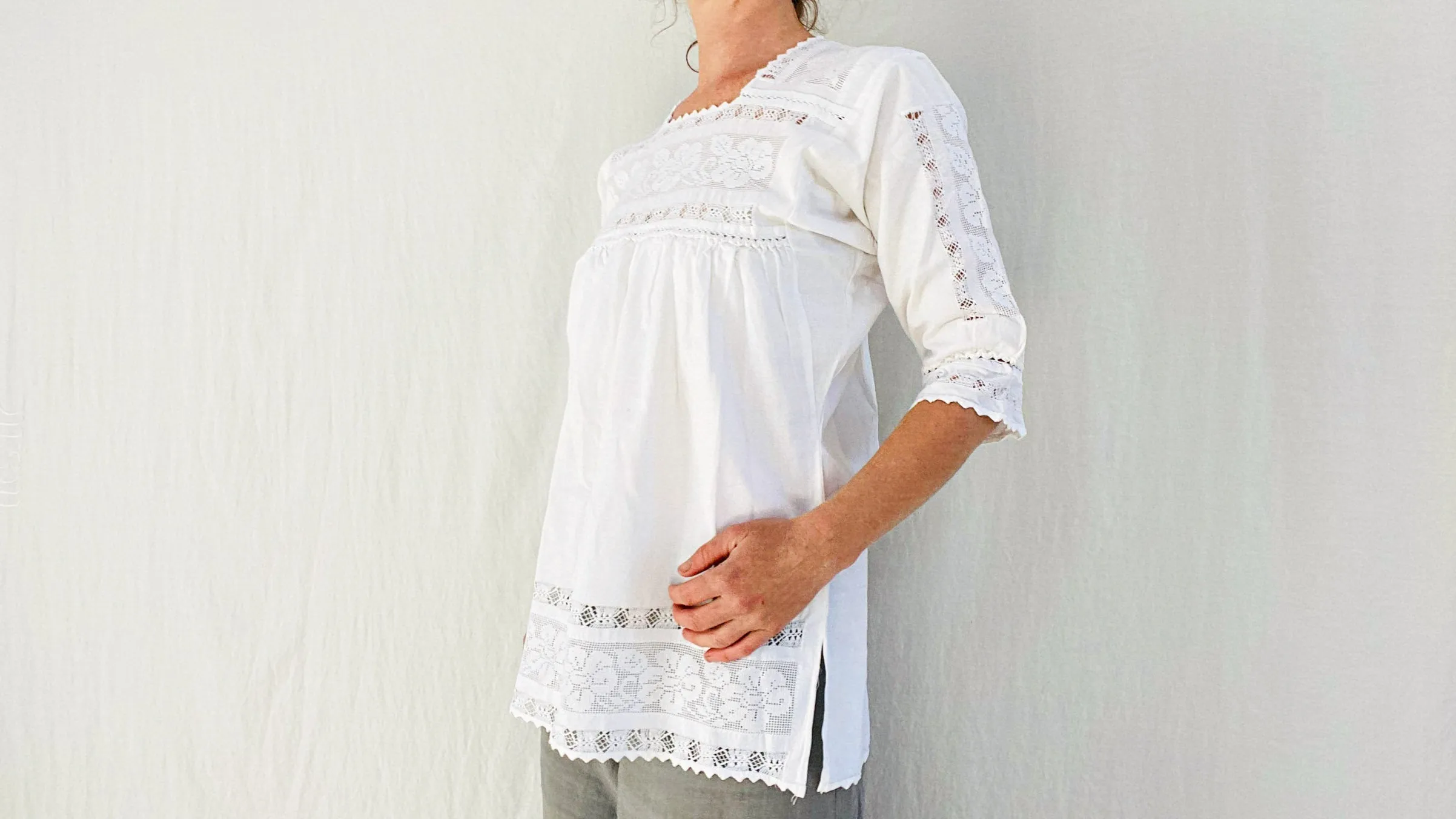 Purepecha Deshilada Blouse. All Cotton. 0085