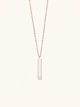 Round Cylinder Bar Engravable Necklace