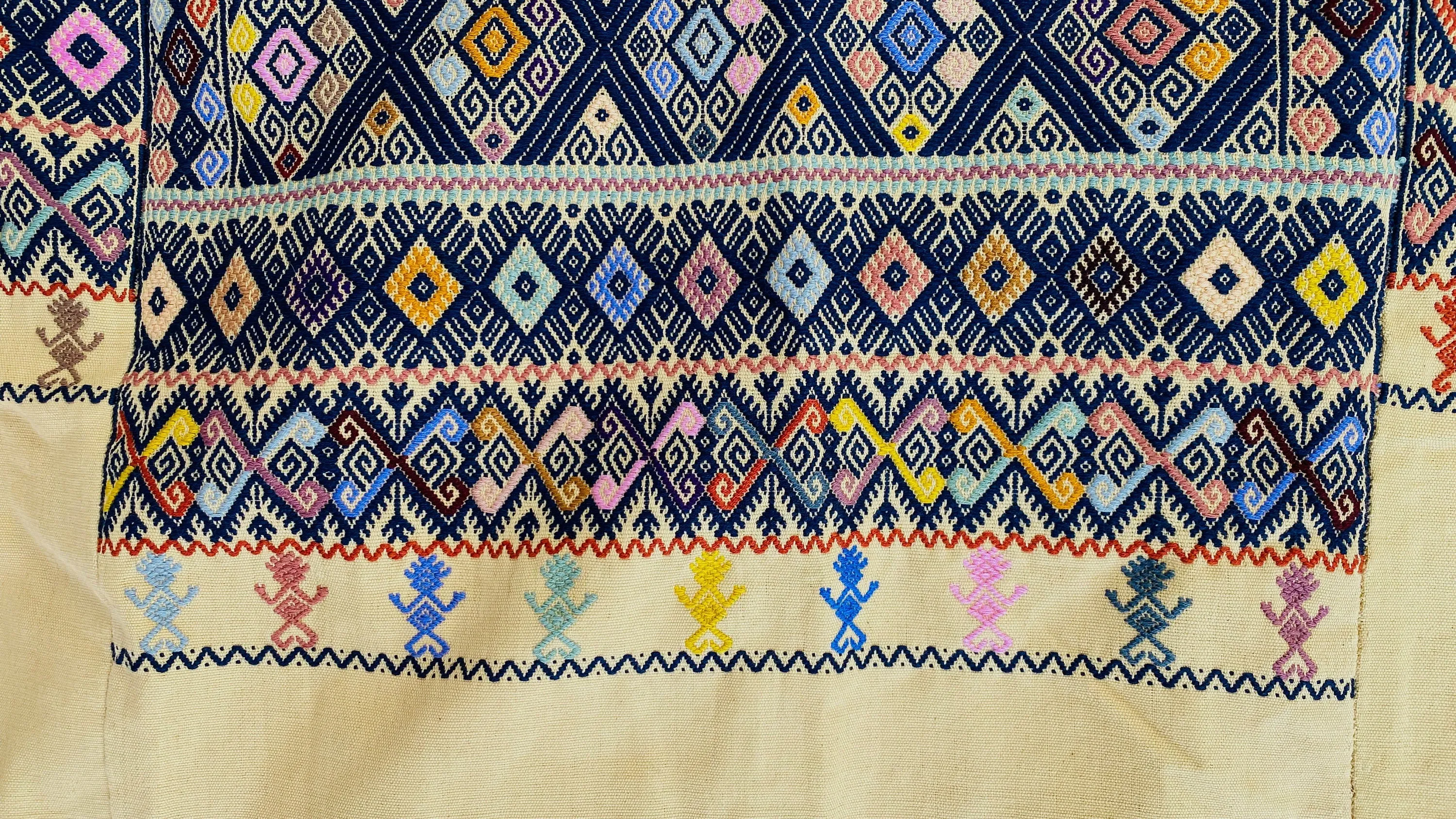 San Andres Larrainzar Huipil Blouse. Mexico. Chiapas. Oversized.