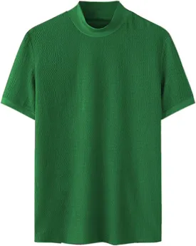 Short Sleeve Shirts for Men Basic Mock Turtleneck Regular Fit Undershirt Fall Thermal Pullover Solid Color Tops