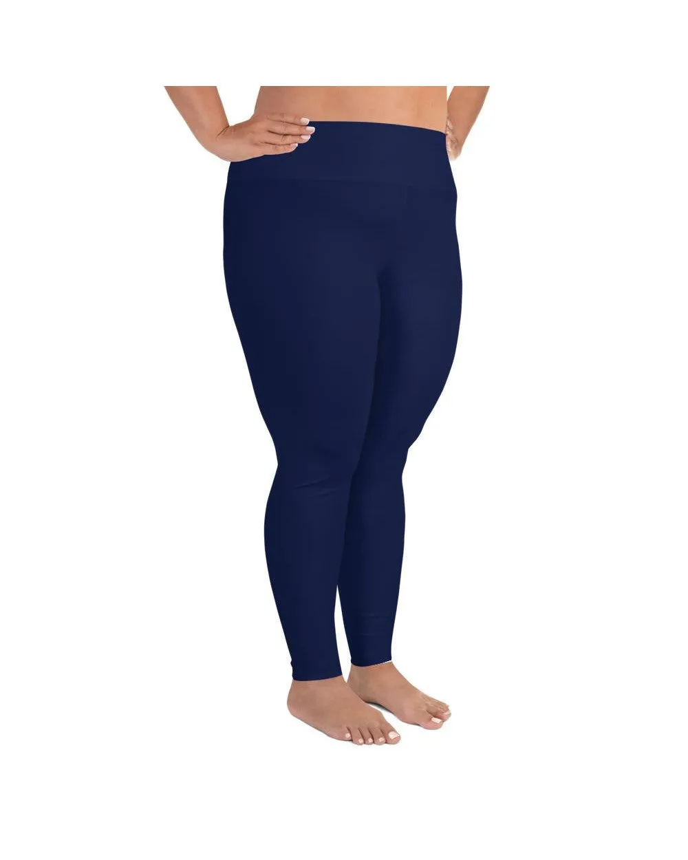 Solid Ocean Blue Plus Size Leggings