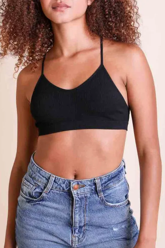 tattoo racerback bralette - black