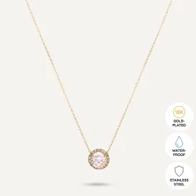 Vibes | Halo Crystal Pendant Necklace | 18K Gold-Plated