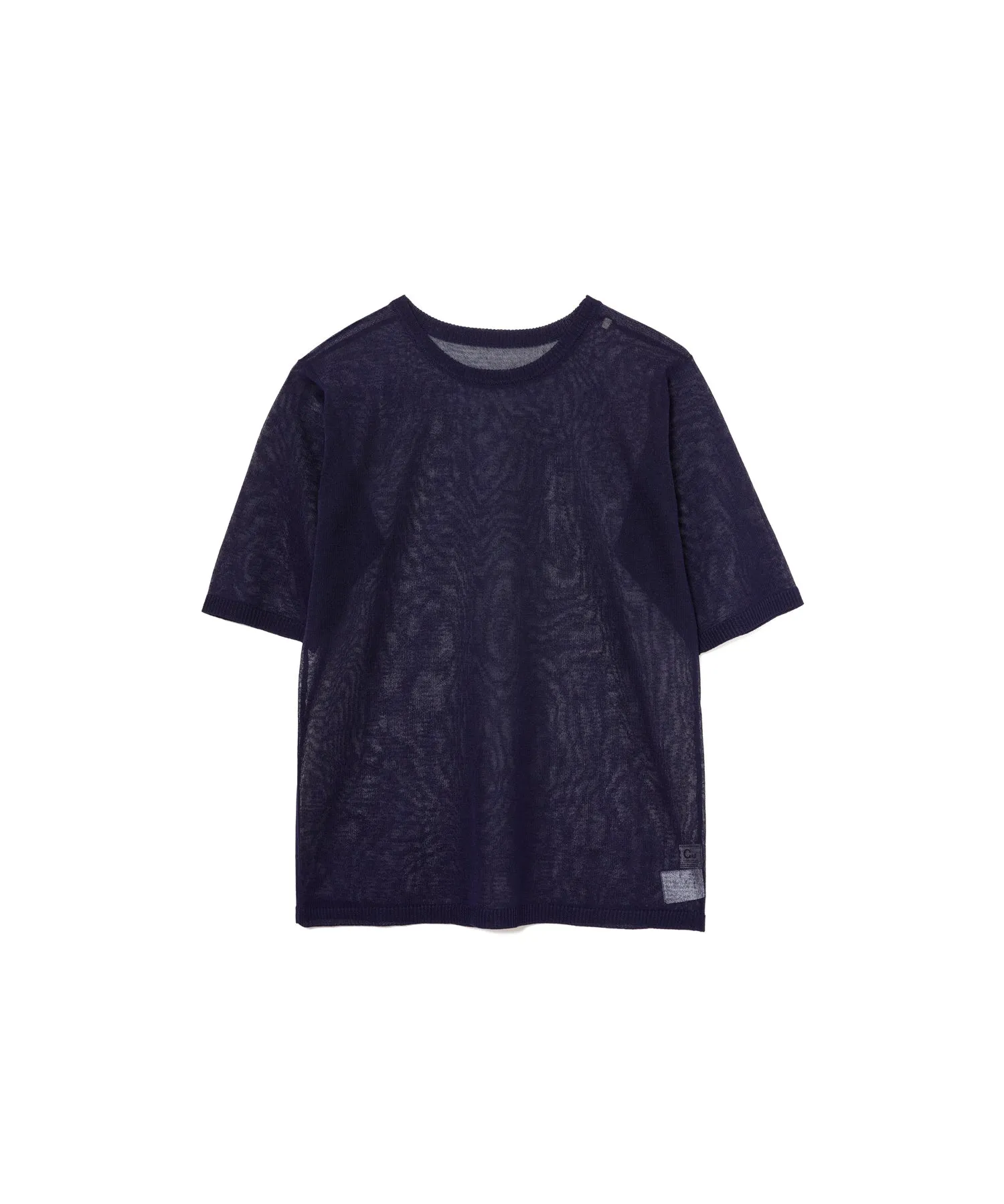 【WOMEN】ARCシアー5分袖ニットプルオーバー