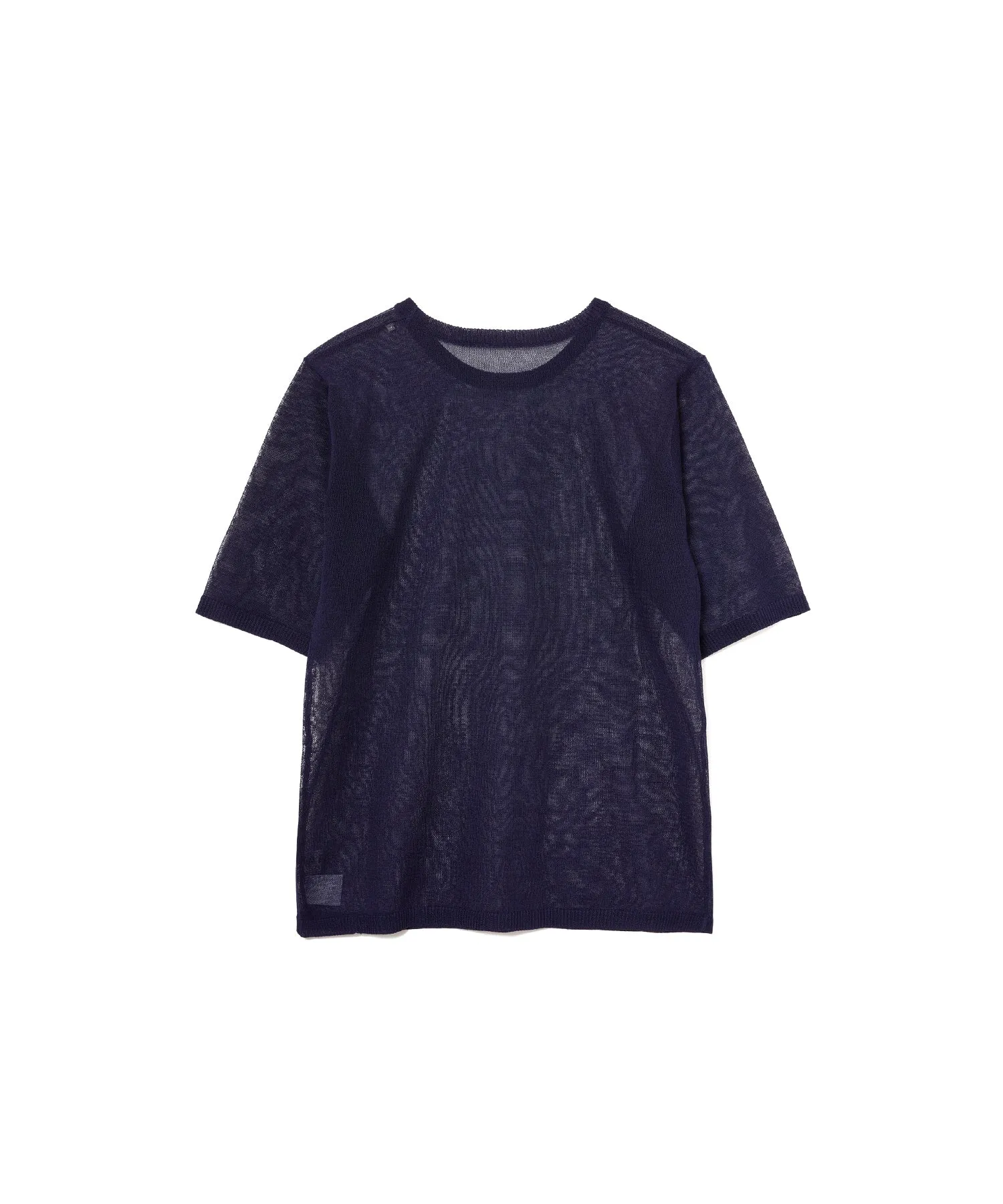 【WOMEN】ARCシアー5分袖ニットプルオーバー