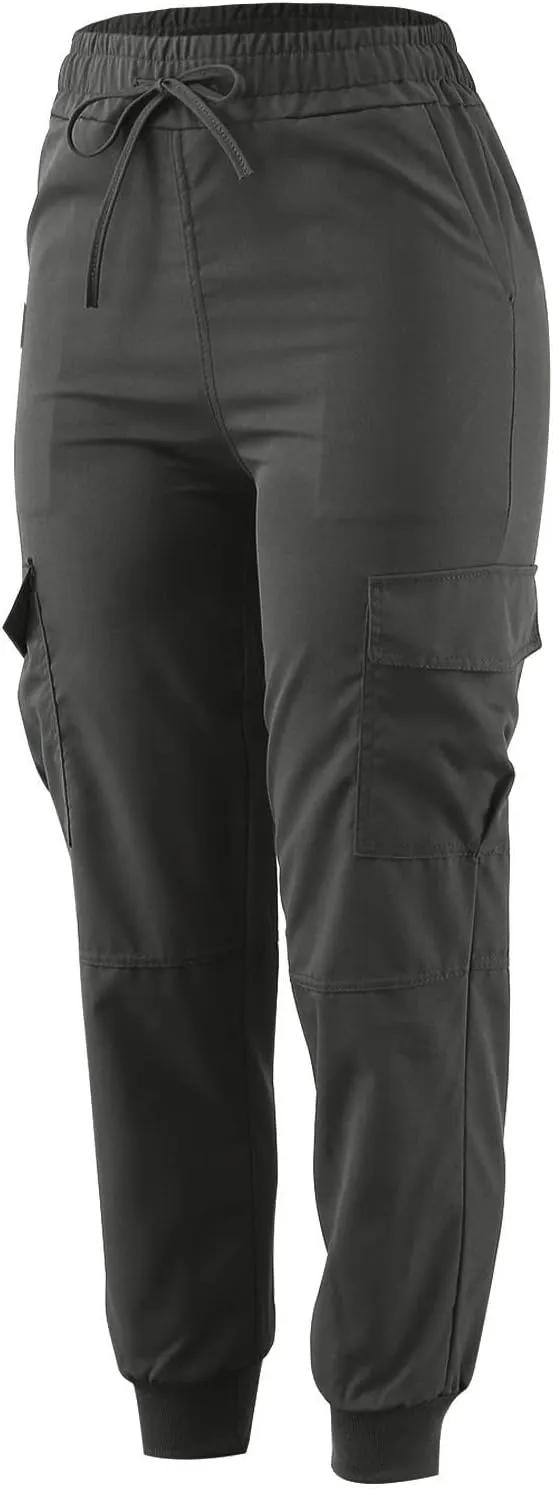 Womens Slacks Jogger Pants Trendy Slim Cargo Ankle Elastic Waistband Drawstring Pants Comfy for Streetwear Vacation