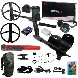 XP DEUS II FMF Metal Detector with 11" FMF Search Coil, WS6 Headphones, Remote, FREE MI-6 Pinpointer AND Backpack 240