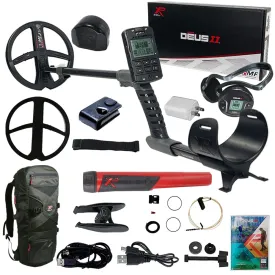 XP DEUS II FMF Metal Detector with 9″ FMF Search Coil, Remote, WS6 Headphones, FREE MI-6 Pinpointer AND Backpack 240